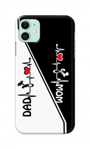 For Apple iPhone 11 Printed Mobile Case Back Cover Pouch (Mom Dad)