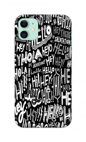 For Apple iPhone 11 Printed Mobile Case Back Cover Pouch (Black And White Graffiti)