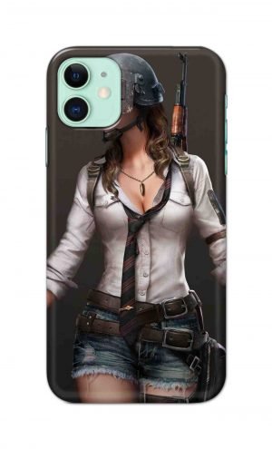 For Apple iPhone 11 Printed Mobile Case Back Cover Pouch (Pubg Girl)