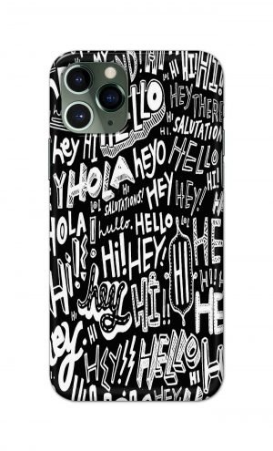 For Apple iPhone 11 Pro Printed Mobile Case Back Cover Pouch (Black And White Graffiti)