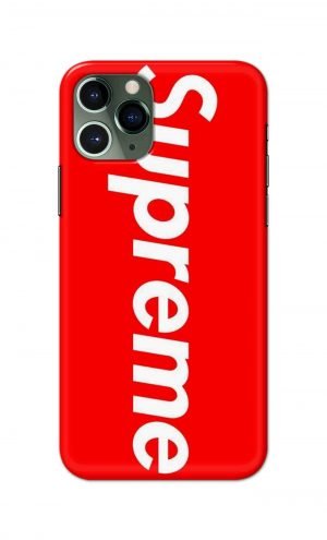 For Apple iPhone 11 Pro Printed Mobile Case Back Cover Pouch (Supreme Red)