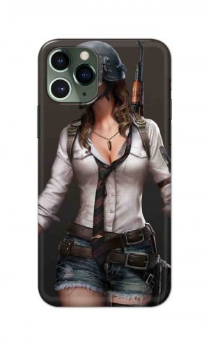 For Apple iPhone 11 Pro Printed Mobile Case Back Cover Pouch (Pubg Girl)