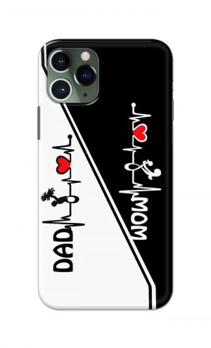 For Apple iPhone 11 Pro Max Printed Mobile Case Back Cover Pouch (Mom Dad)