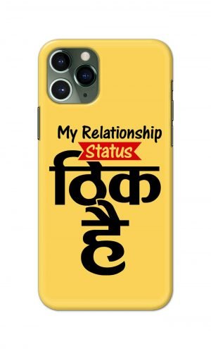 For Apple iPhone 11 Pro Max Printed Mobile Case Back Cover Pouch (My Relationship Status)