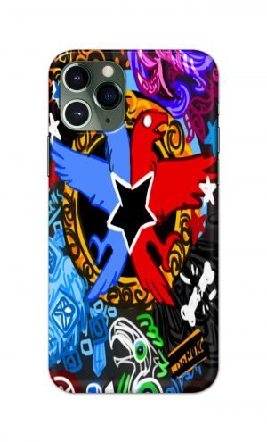 For Apple iPhone 11 Pro Max Printed Mobile Case Back Cover Pouch (Colorful Eagle)