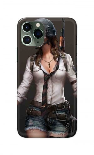 For Apple iPhone 11 Pro Max Printed Mobile Case Back Cover Pouch (Pubg Girl)