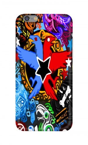 For Apple iPhone 6 6s Printed Mobile Case Back Cover Pouch (Colorful Eagle)