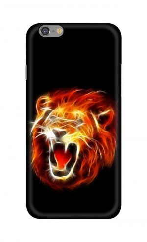 For Apple iPhone 6 6s Printed Mobile Case Back Cover Pouch (Lion Fire)