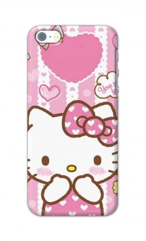 For Apple iPhone SE Printed Mobile Case Back Cover Pouch (Hello Kitty Pink)