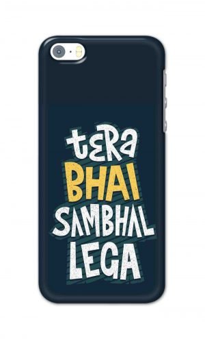 For Apple iPhone SE Printed Mobile Case Back Cover Pouch (Tera Bhai Sambhal Lega)