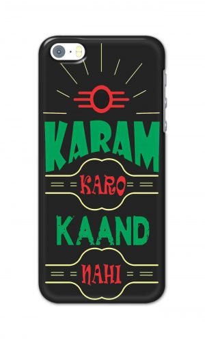 For Apple iPhone SE Printed Mobile Case Back Cover Pouch (Karam Karo Kaand Nahi)