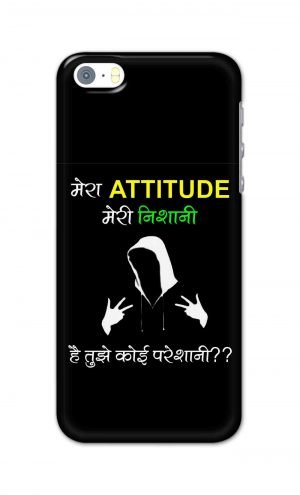 For Apple iPhone SE Printed Mobile Case Back Cover Pouch (Mera Attitude Meri Nishani)