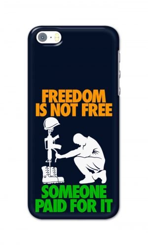 For Apple iPhone SE Printed Mobile Case Back Cover Pouch (Freedom Is Not Free)