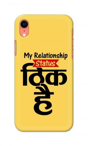 For Apple iPhone XR Printed Mobile Case Back Cover Pouch (My Relationship Status)