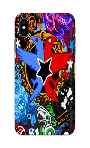 For Apple iPhone XS Max Printed Mobile Case Back Cover Pouch (Colorful Eagle)