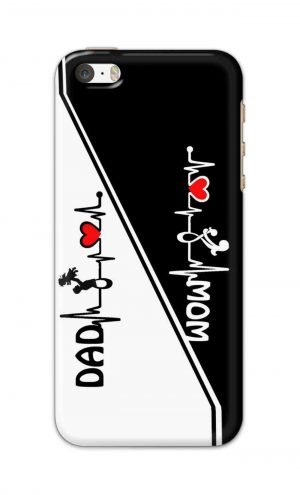 For Apple iPhone 5 5s Printed Mobile Case Back Cover Pouch (Mom Dad)