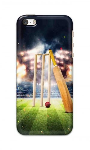 For Apple iPhone 5c Printed Mobile Case Back Cover Pouch (Cricket Bat Ball)