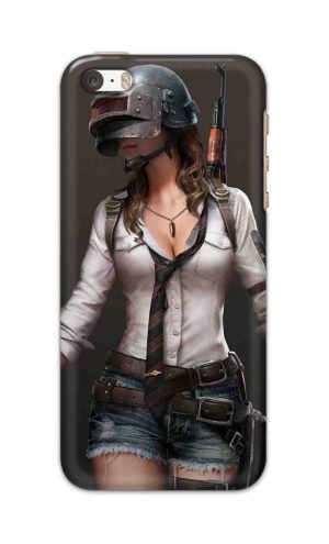 For Apple iPhone 5 5s Printed Mobile Case Back Cover Pouch (Pubg Girl)