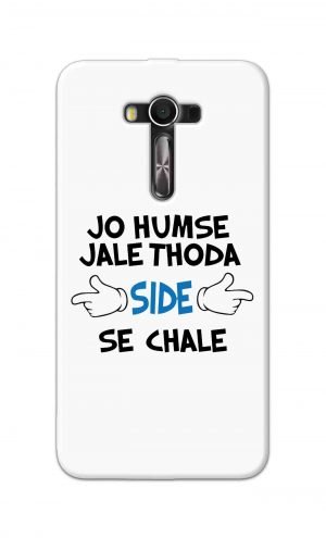 For Asus Zenfone 2 Laser ZE550KL Printed Mobile Case Back Cover Pouch (Jo Humse Jale Thoda Side Se Chale)