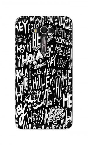 For Asus Zenfone 2 Laser ZE550KL Printed Mobile Case Back Cover Pouch (Black And White Graffiti)
