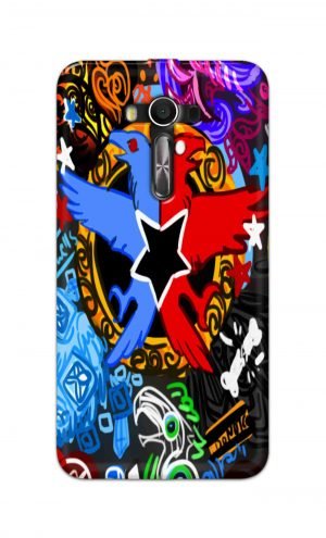 For Asus Zenfone 2 Laser ZE550KL Printed Mobile Case Back Cover Pouch (Colorful Eagle)