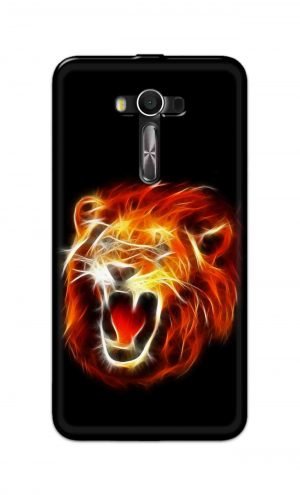 For Asus Zenfone 2 Laser ZE550KL Printed Mobile Case Back Cover Pouch (Lion Fire)