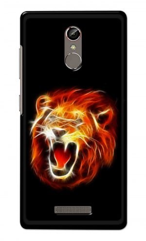 For Gionee S6S Printed Mobile Case Back Cover Pouch (Lion Fire)