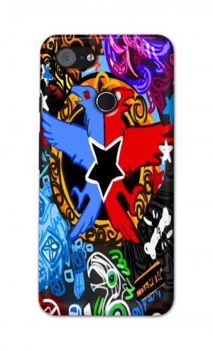 For Google Pixel 3XL Printed Mobile Case Back Cover Pouch (Colorful Eagle)