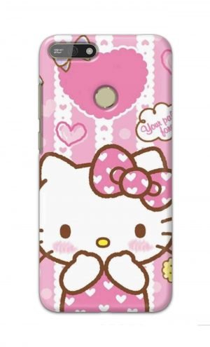 For Huawei Honor 7A Printed Mobile Case Back Cover Pouch (Hello Kitty Pink)