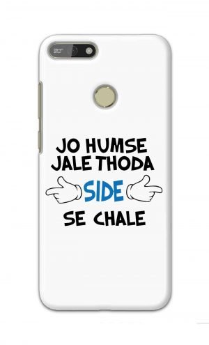 For Huawei Honor 7A Printed Mobile Case Back Cover Pouch (Jo Humse Jale Thoda Side Se Chale)