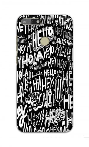 For Huawei Honor 7A Printed Mobile Case Back Cover Pouch (Black And White Graffiti)