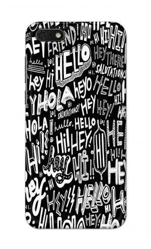 For Huawei Honor 7s Printed Mobile Case Back Cover Pouch (Black And White Graffiti)