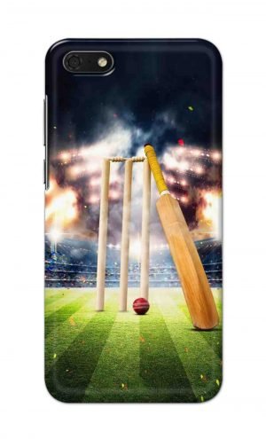 For Huawei Honor 7s Printed Mobile Case Back Cover Pouch (Cricket Bat Ball)