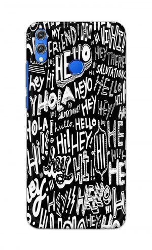 For Huawei Honor 8X Printed Mobile Case Back Cover Pouch (Black And White Graffiti)