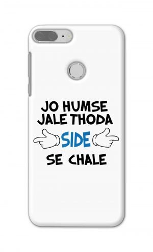 For Huawei Honor 9 Lite Printed Mobile Case Back Cover Pouch (Jo Humse Jale Thoda Side Se Chale)