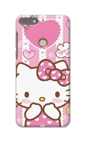 For Huawei Honor 7C Printed Mobile Case Back Cover Pouch (Hello Kitty Pink)