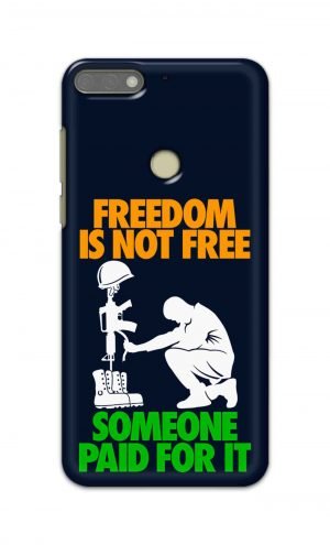 For Huawei Honor 7C Printed Mobile Case Back Cover Pouch (Freedom Is Not Free)