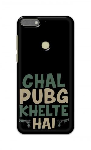 For Huawei Honor 7C Printed Mobile Case Back Cover Pouch (Pubg Khelte Hain)