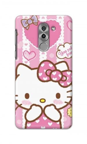 For Huawei Honor 6X Printed Mobile Case Back Cover Pouch (Hello Kitty Pink)