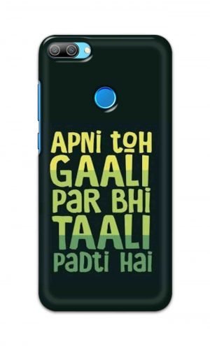 For Huawei Honor 9N Printed Mobile Case Back Cover Pouch (Apni To Gaali Par Bhi)