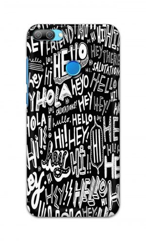 For Huawei Honor 9N Printed Mobile Case Back Cover Pouch (Black And White Graffiti)