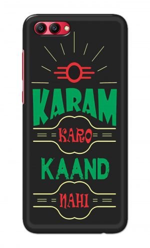 For Huawei Honor V10 Printed Mobile Case Back Cover Pouch (Karam Karo Kaand Nahi)