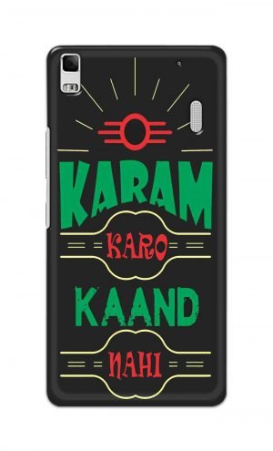 For Lenovo A7000 Printed Mobile Case Back Cover Pouch (Karam Karo Kaand Nahi)