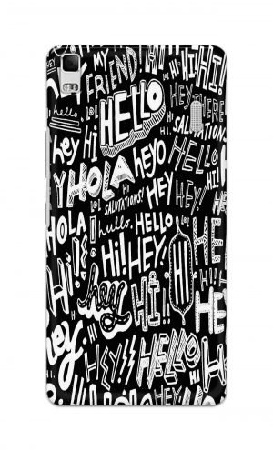 For Lenovo A7000 Printed Mobile Case Back Cover Pouch (Black And White Graffiti)