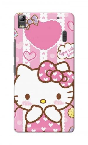 For Lenovo K3 Note Printed Mobile Case Back Cover Pouch (Hello Kitty Pink)