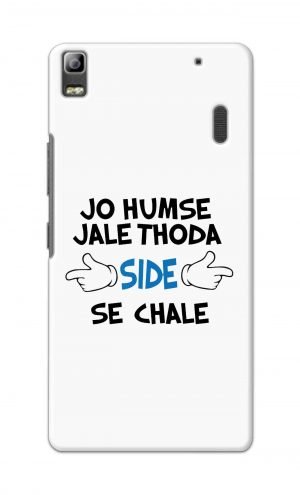 For Lenovo K3 Note Printed Mobile Case Back Cover Pouch (Jo Humse Jale Thoda Side Se Chale)