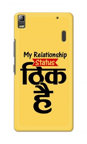 For Lenovo K3 Note Printed Mobile Case Back Cover Pouch (My Relationship Status)