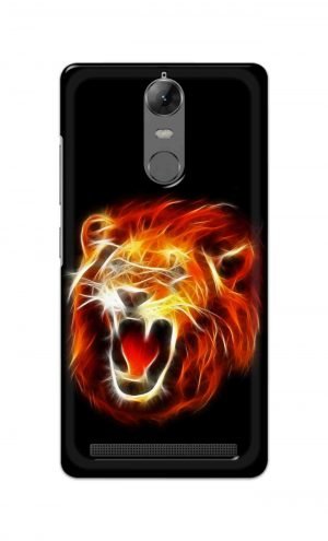 For Lenovo K5 Note Printed Mobile Case Back Cover Pouch (Lion Fire)