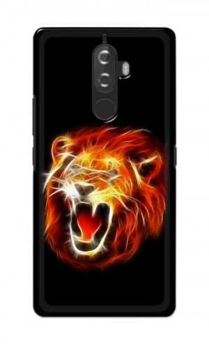 For Lenovo K8 Note Printed Mobile Case Back Cover Pouch (Lion Fire)