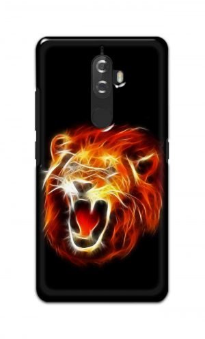 For Lenovo K8 Plus Printed Mobile Case Back Cover Pouch (Lion Fire)